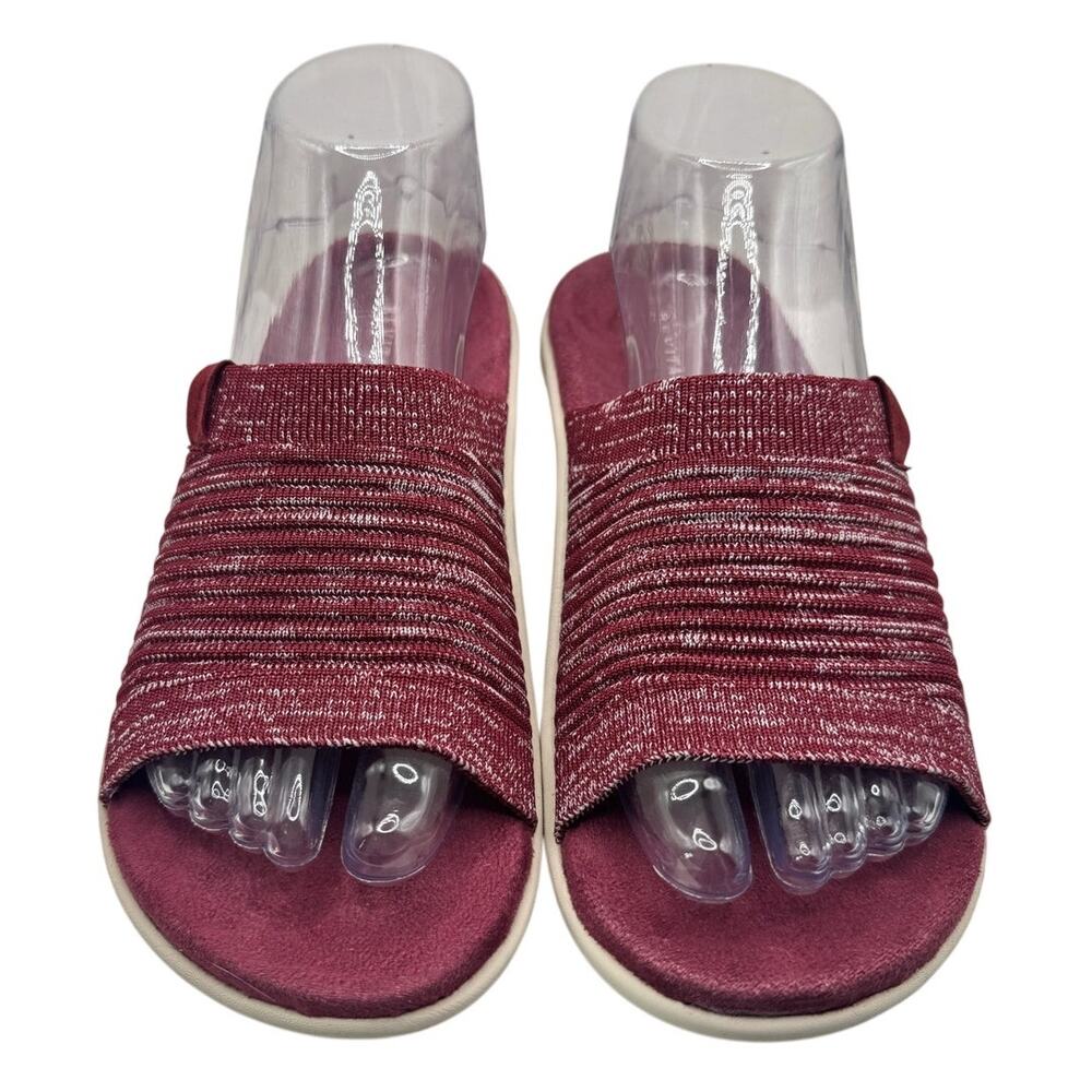 NEW Revitalign Orthotic Memory Foam Knit Slides Vanessa Red Size 7